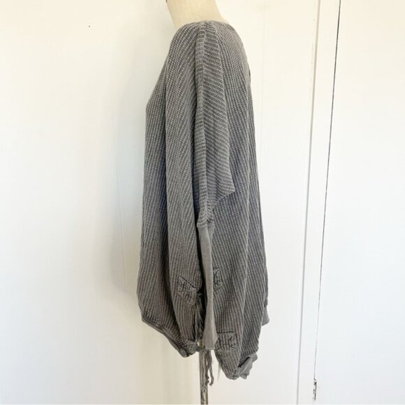 Free People FP One Interlaken‎ Tunic Waffle Oversized Grey Small - Picture 5 of 10